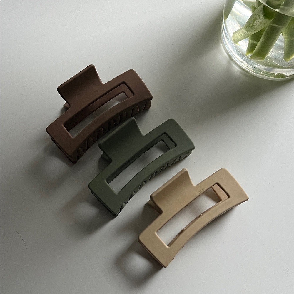 Stylish Brown, Green, and Tan Hair Clips